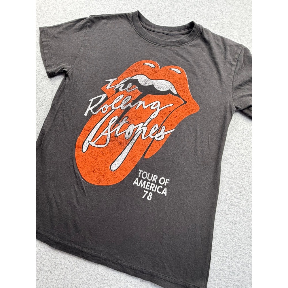 The Rolling Stones Tour of America 78 Graphic Tee Charcoal Grey Cotton Small